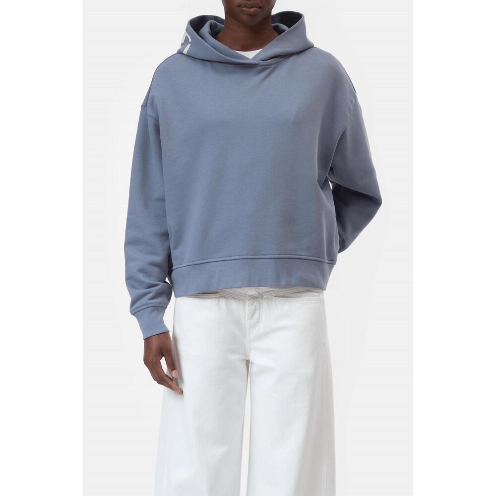 NEW CLOSED logo cotton hoodie in strato grey